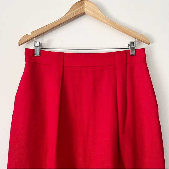 Jones New York Vintage Red Linen Blend Pencil Skirt Size 14 - Picture 2 of 11